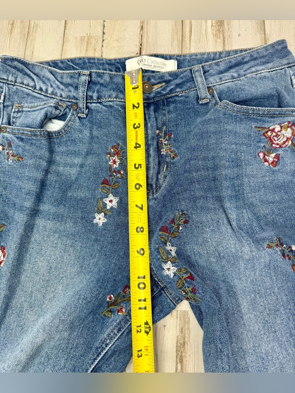 Cato Collection Limited Edition Jeans Women's 12 (32x26) Blue Straight Floral - Picture 7 of 11